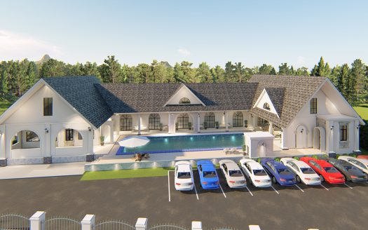 ขายบ้านหรูสไตส์พูลวิลล่า สระว่ายน้ำส่วน 400ตารางเมตร 10นอน 10น้ำ จอดรถ10คัน พัทยา บางละมุง ชลบุรี