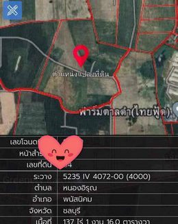 ขายที่ดินสีเหลืองหนองอิรุณ พนัสนิคม ชลบุรี (เนื้อที่ 137 ไร่ ขายไร่ละ 6 แสน รวมเป็นเงิน 82,200,000 ล้านบาท) หนองอิรุณ พนัสนิคม ชลบุรี 20220