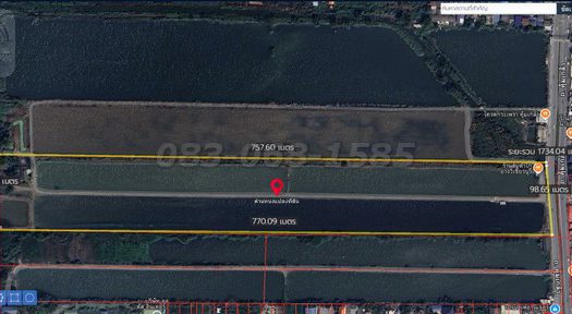 ขายที่ดินสีเขียว ถนนเจ้าทุนทหารคุ้มเกล้า (เนื้อที่ 47 -3 -81 ไร่ ขายไร่ละ 5.2 ล้าน รวมเป็นเงิน 249,350,000 บาท)  ลาดกระบัง กรุงเทพ 10520