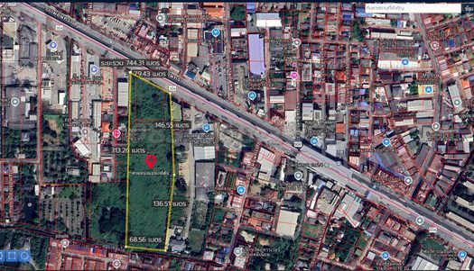 ขายที่ดินสีเหลือง ถนนรามอินทรา (เนื้อที่13-2-14 ไร่ ขายวาละ 250,000 บาท รวมเป็นเงิน 1,352,500,000 บาท) บางเขน กรุงเทพ