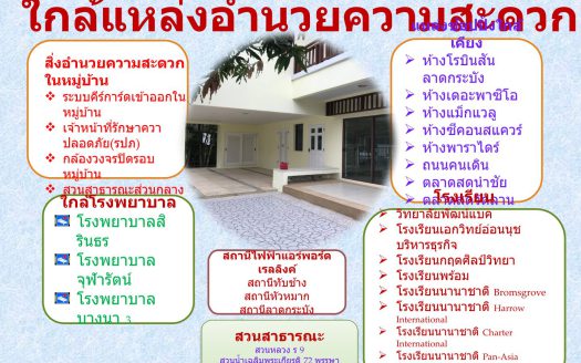 ให้เช่าบ้านเดี่ยว 2ชั้น ม.นันทวันอ่อนนุชพระรามเก้า  Fully Furnished ค่าเช่า 65,000 ต่อเดือน ประเวศ กรุงเทพมหานคร