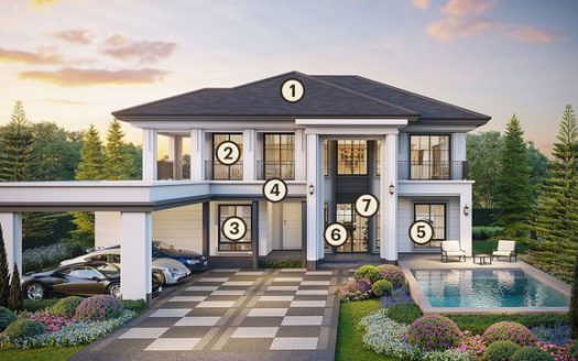 บ้านเดี่ยว 2 ชั้น พร้อมสระว่ายน้ำส่วนตัวและเรือนรับรอง ถนนแบริ่ง เมือง สมุทรปราการ