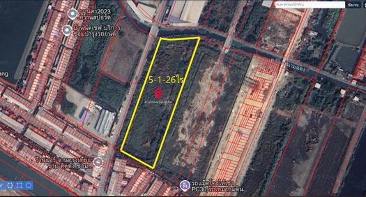 เหมาะสร้างโกดัง คลังสินค้า สำนักงาน  ผังสีเหลือง  เนื้อที่ 5-1-26 ไร่  ไร่ละ 7.5 ล้าน บางพลี สมุทรปราการ