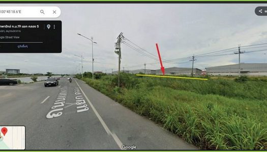 ที่ดินสีม่วงเลียบคลองส่งน้ำสุวรรณภูมิ เนื้อที่ 3-1-40 ไร่ ไร่ละ 16 ล้าน รวมเป็นเงิน 53.6 บาท) ต.บางปลา อ.บางพลี สมุทรปราการ 10540