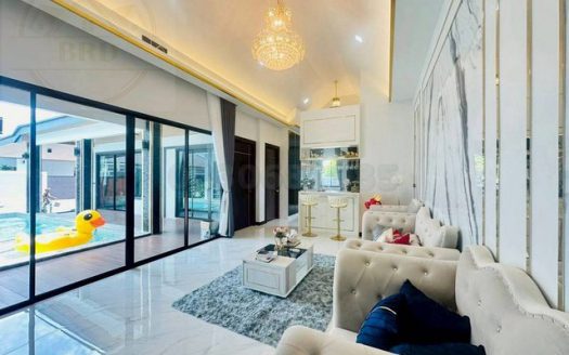 พูลวิลล่าหรูตกแต่งพร้อมอยู่ สระว่ายน้ำส่วนตัว ใกล้พัทยา ใกล้อ่างเก็บน้ำมาบประชัน พื้นที่ 400 ตรม. บางละมุง ชลบุรี