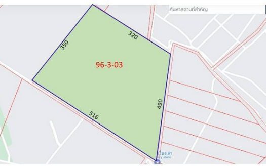 ขายที่ดินบ้านบึง หนองอิรุณ 96 -3-03 ไร่ ขายไร่ละ 1.8 ล้าน ผังสีเหลือง ต.คลองกิ่ว อ.บ้านบึง จ.ชลบุรี