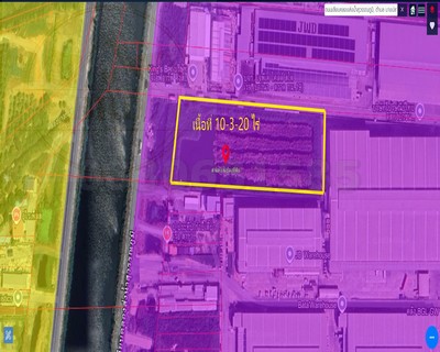 ที่ดินสีม่วงเข้ม ติดถนนคลองส่งน้ำสุวรรณภูมิ ถนนบางนาตราด กม.19 เนื้อที่ 10-3-20 ไร่ ขายไร่ละ 17 ล้านบาท บางพลี สมุทรปราการ