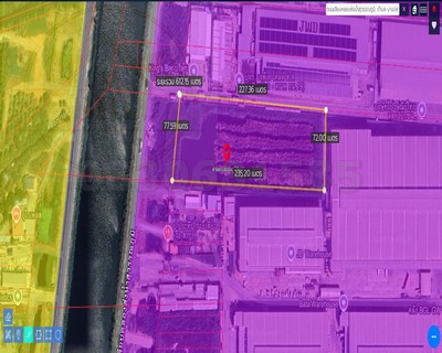 ที่ดินสีม่วงเข้ม ติดถนนคลองส่งน้ำสุวรรณภูมิ ถนนบางนาตราด กม.19 เนื้อที่ 10-3-20 ไร่ ขายไร่ละ 17 ล้านบาท บางพลี สมุทรปราการ