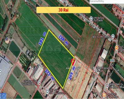 ที่ดินสีม่วง ถนนบางนาตราด กม.35 วัดพิมพาวาส เนื้อที่ 30 ไร่ สร้างโรงงานได้ ไร่ละ 6 ล้าน บางบ่อ สมุทรปราการ